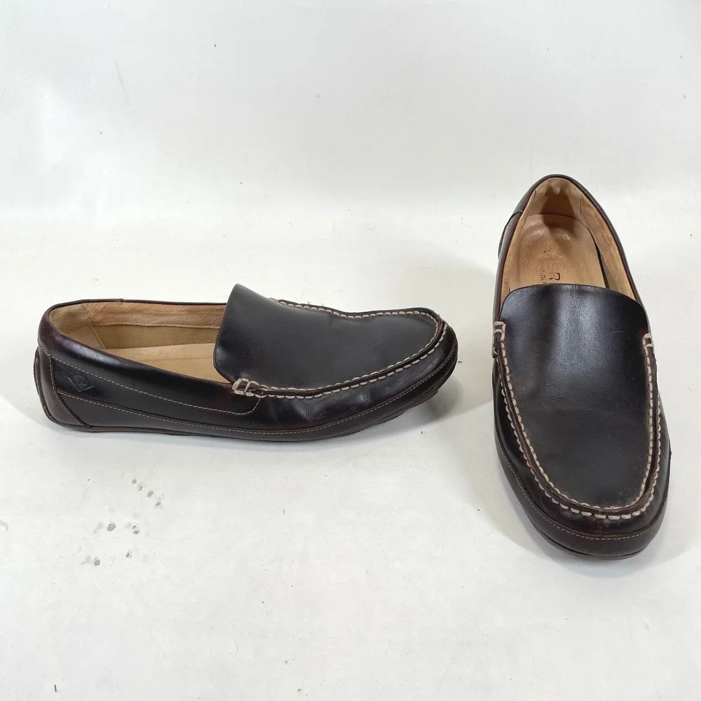 Sperry Top-Sider Mens Dark Brown Leather Driving Loafers STS10725 Size 11 M